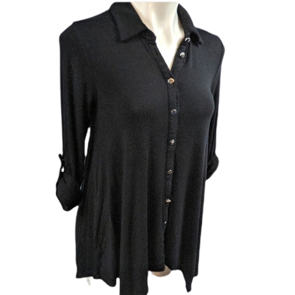 Fylo Shark Bite Hem Button Down Sz Small